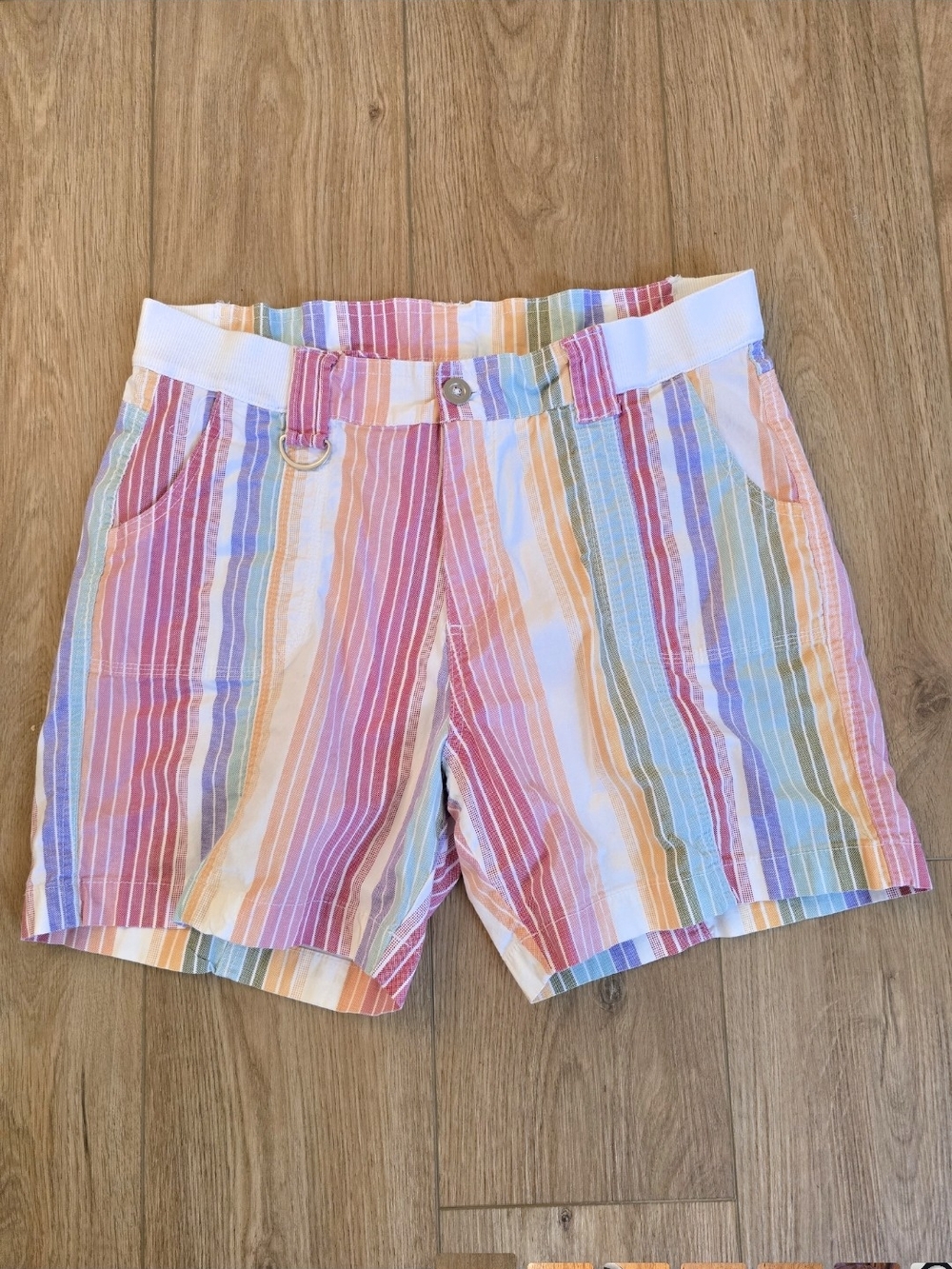 fresh Pastel Rainbow Striped Women's Shorts